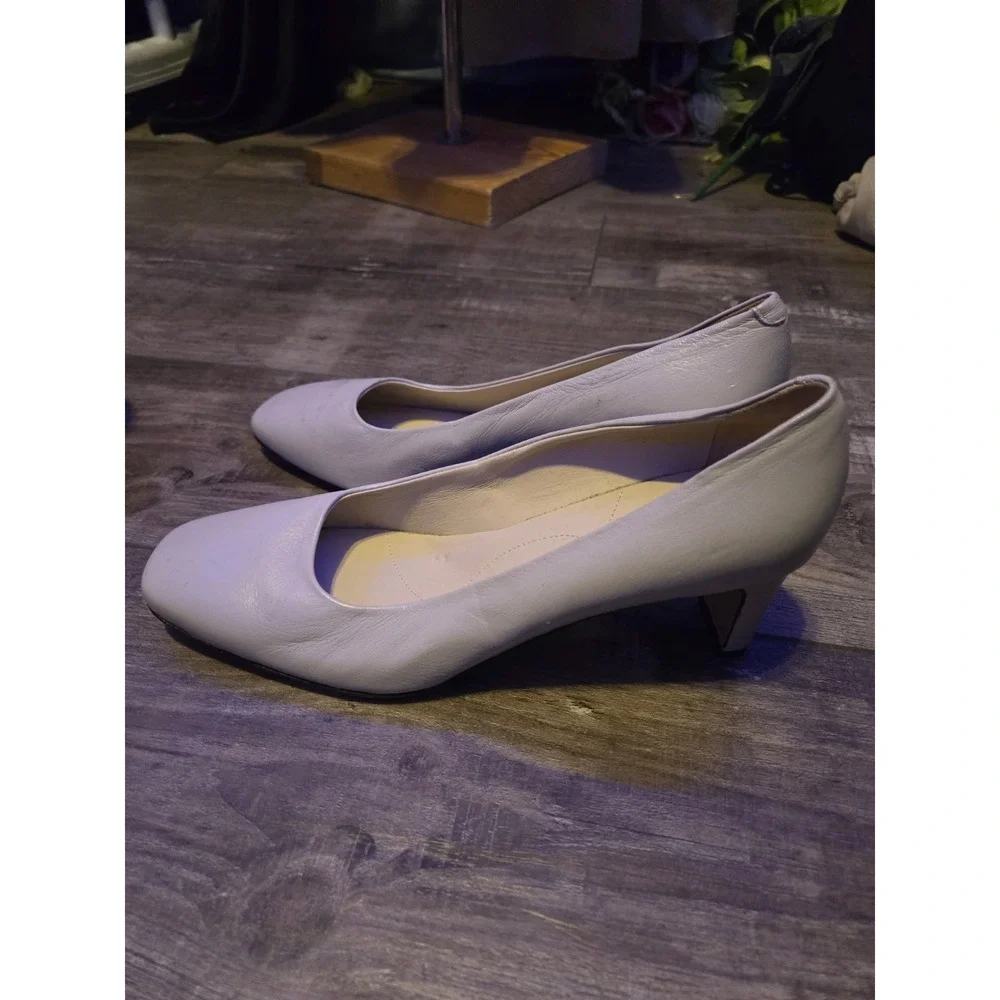 Amalfi by Rangoni Made In Italy Sven Leather Pump Square Toe in Beige Sz 11M